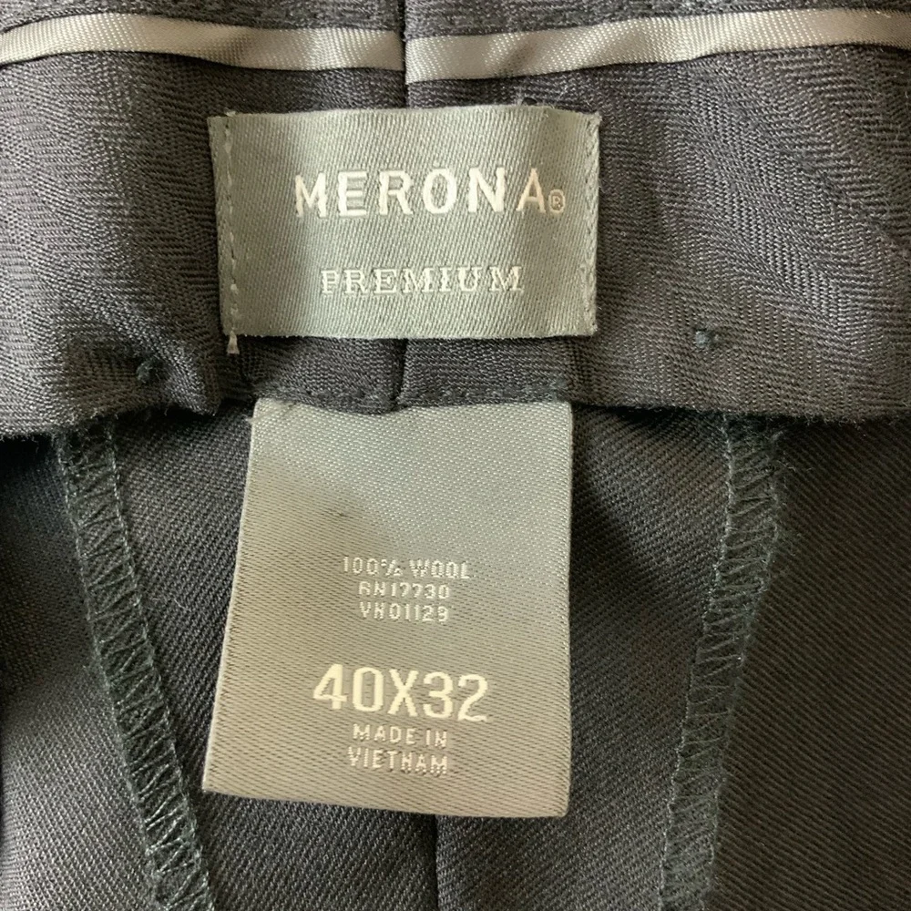 NWT Men’s Merona Wool Premium Classic Relax Fit Black Dress  Pants 40X32